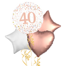 Happy 40th Birthday Rose Gold Balloon Bouquet