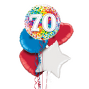 Happy 70th Birthday Rainbow Confetti Balloon Bouquet