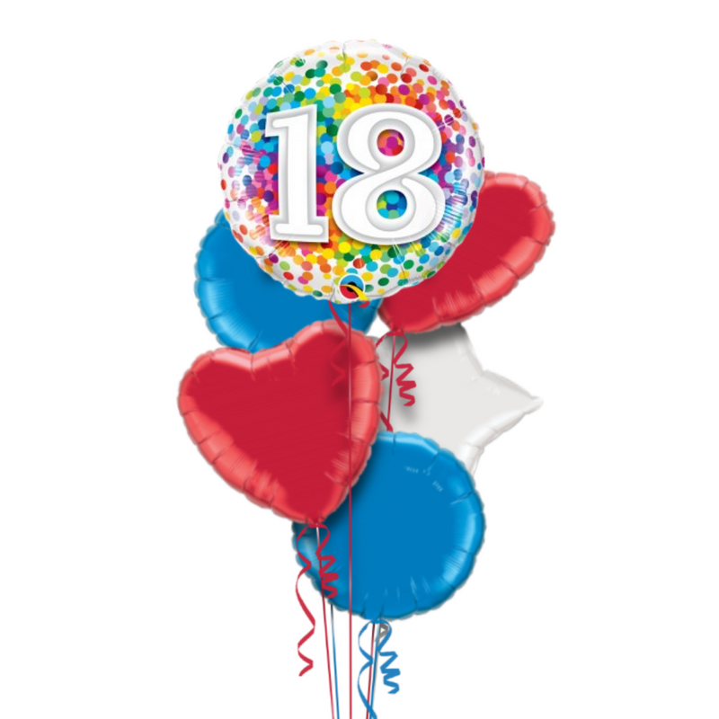 Happy 18th Birthday Confetti Balloon Bouquet