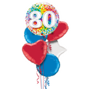 Happy 80th Birthday Rainbow Confetti Balloon Bouquet