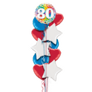 Happy 80th Birthday Rainbow Confetti Balloon Bouquet