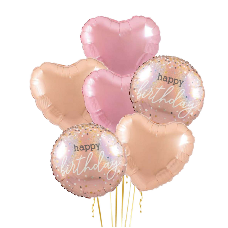 Rose Gold Magic Birthday Mix Balloon Bouquet