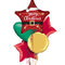 Merry Christmas Santa Star Balloon Bouquet