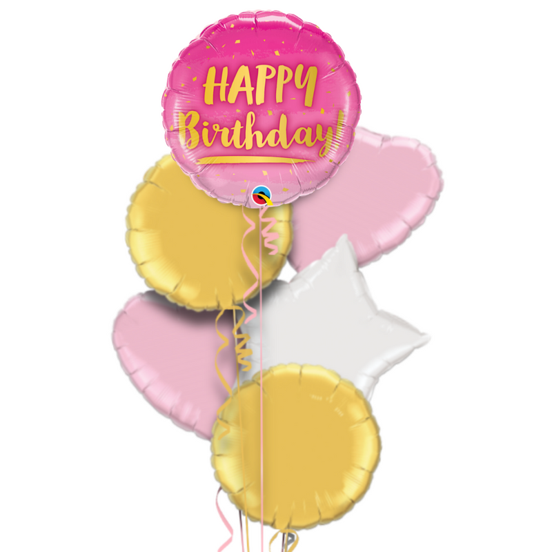 Happy Birthday Cute Pink Balloon Bouquet